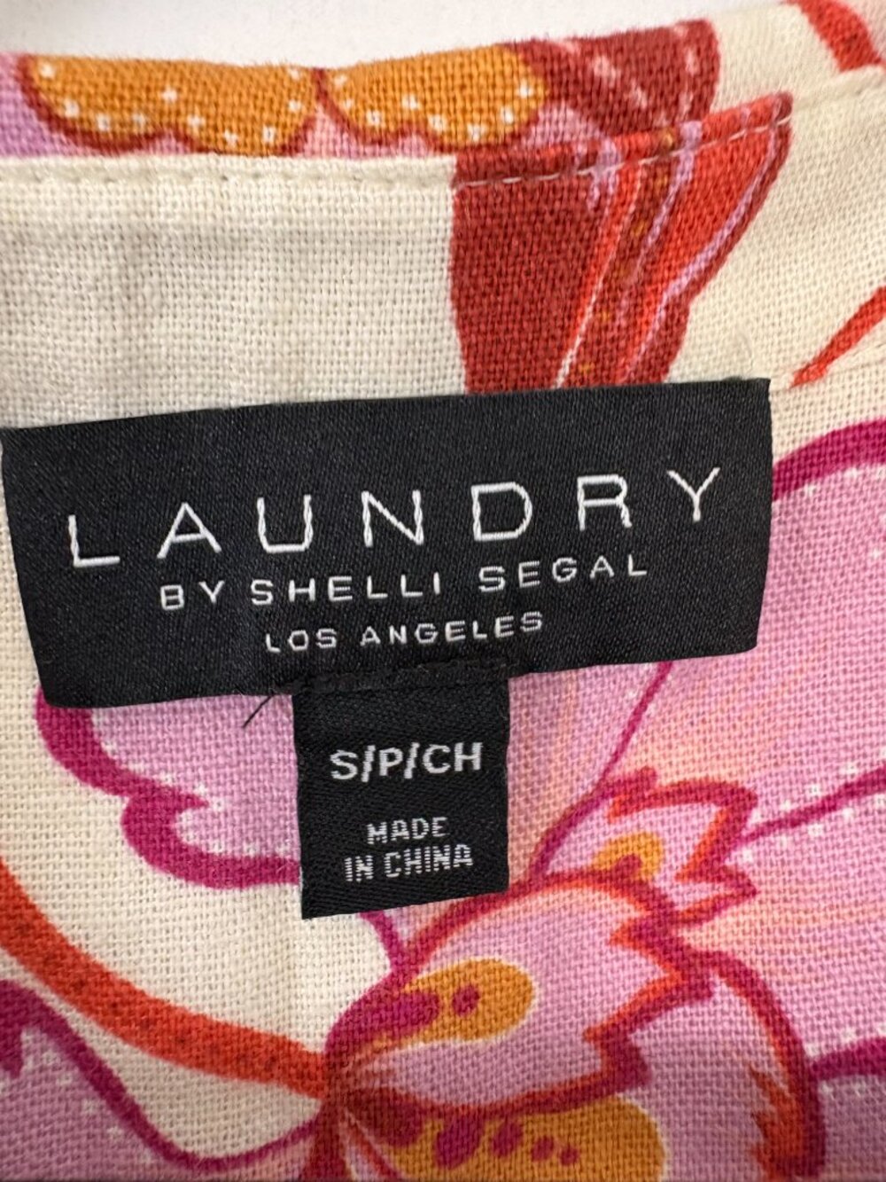 Laundry by Shelli Segal Floral Linen Blend Cropped Shirt Wide Leg Set Size SCoor - Picture 16 of 16